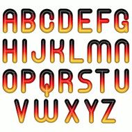 german flag glossy shiny bubble fonts