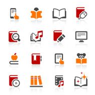 Digital books and literature icons