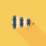 Xylophone flat icon with long shadow eps10 N49