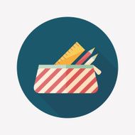 pencil box flat icon with long shadow eps10 N18