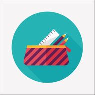 pencil box flat icon with long shadow eps10 N19