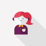 businesswoman flat icon with long shadow eps10 N9