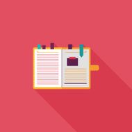 notebook flat icon with long shadow eps10 N41