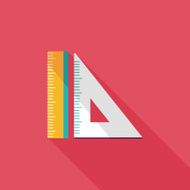 Ruler flat icon with long shadow eps10 N15