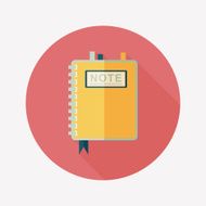 notebook flat icon with long shadow eps10 N42