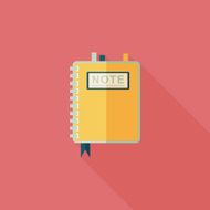 notebook flat icon with long shadow eps10 N43