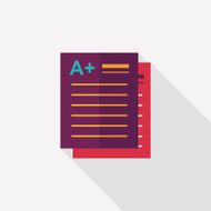 Good grades on exam flat icon with long shadow eps10 N3