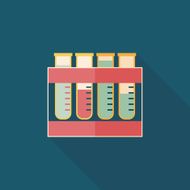test tube flat icon with long shadow N40