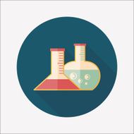 test tube flat icon with long shadow N41