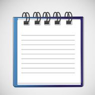 Vector notebook on a spring with clean sheets
