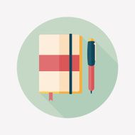 notebook flat icon with long shadow eps10 N45
