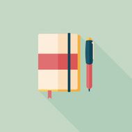 notebook flat icon with long shadow eps10 N46