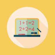 blackboard flat icon with long shadow eps10