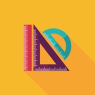 Ruler flat icon with long shadow eps10 N16