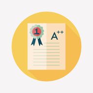 Good grades on exam flat icon with long shadow eps10 N4