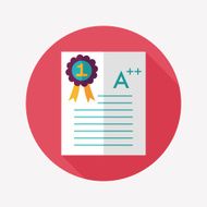 Good grades on exam flat icon with long shadow eps10 N5