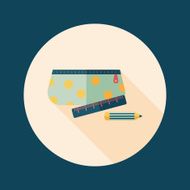 pencil box flat icon with long shadow eps10 N20