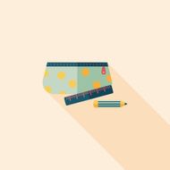 pencil box flat icon with long shadow eps10 N22
