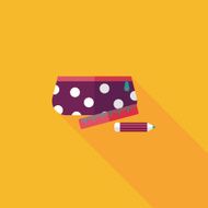 pencil box flat icon with long shadow eps10 N23