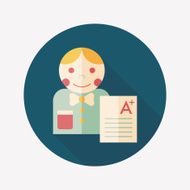 Good grades on exam flat icon with long shadow eps10 N7