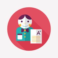 Good grades on exam flat icon with long shadow eps10 N8