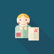 Good grades on exam flat icon with long shadow eps10 N9