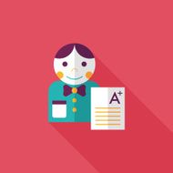 Good grades on exam flat icon with long shadow eps10 N10
