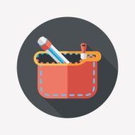 pencil box flat icon with long shadow eps10 N25