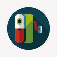 Pencil sharpener flat icon with long shadow eps10 N9