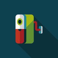 Pencil sharpener flat icon with long shadow eps10 N10