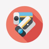 Pencil sharpener flat icon with long shadow eps10 N13