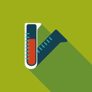 test tube flat icon with long shadow N44