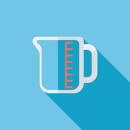 test tube flat icon with long shadow N47
