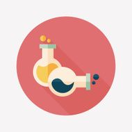test tube flat icon with long shadow N48