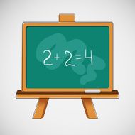 Simple vector black board with written numbers