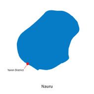 Detailed vector map of Nauru and capital city Yaren District