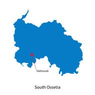 Detailed vector map of South Ossetia and capital city Tskhinvali