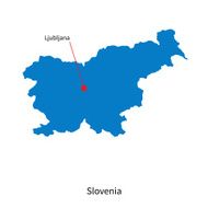 Detailed vector map of Slovenia and capital city Ljubljana