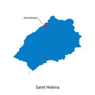 Detailed vector map of Saint Helena and capital city Jamestown