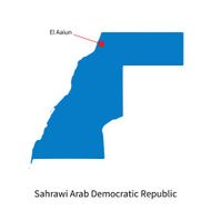 Map of Sahrawi Arab Democratic Republic and capital city
