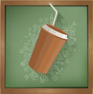 Coffee design on blackboard background clean vector
