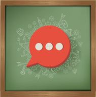 Speech design on blackboard background clean vector