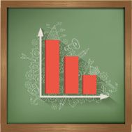 Graph low design on blackboard background clean vector