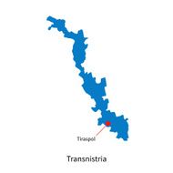 Detailed vector map of Transnistria and capital city Tiraspol