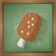 Ice cream design on blackboard background clean vector