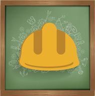 Safety engineering design on blackboard background clean vector