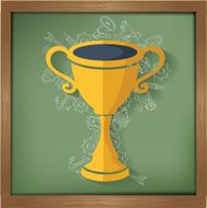 Trophy design on blackboard background clean vector