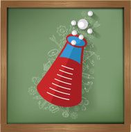Science design on blackboard background clean vector