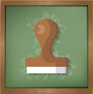 Stamp design on blackboard background clean vector