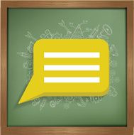 Speech design on blackboard background clean vector N2
